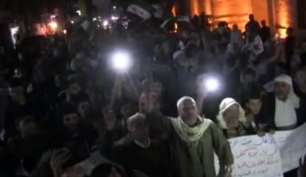 El Bab’da sivillerden rejim ve terör örgütleri karşıtı protesto