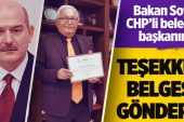 İçişleri Bakanı Soylu’dan CHP’li Ereğli Belediye Başkanına teşekkür belgesi